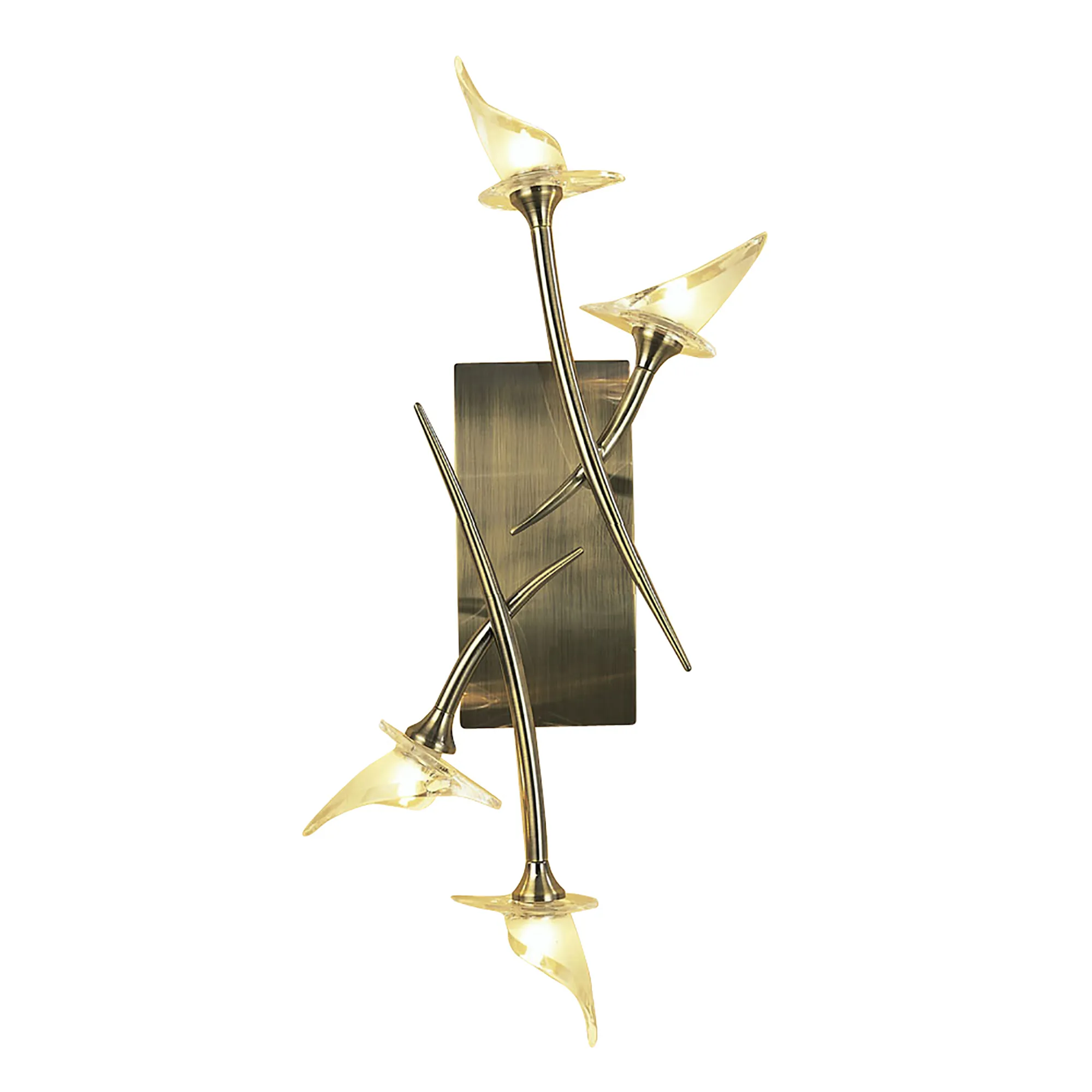 Flavia Antique Brass Wall Lights Mantra Armed Wall Lights
